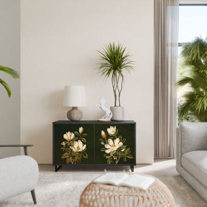 FLORAL NOIR 2-Door Sideboard in Black Finish