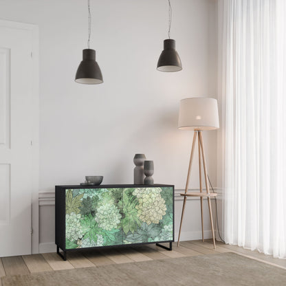 Credenza SUCCULENT CLUSTER a 2 ante in finitura nera