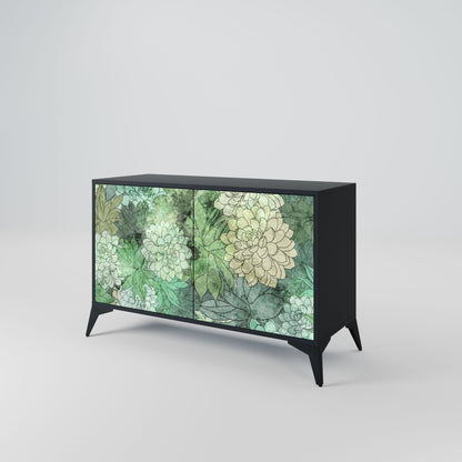 Credenza SUCCULENT CLUSTER a 2 ante in finitura nera