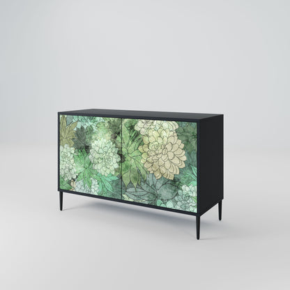 Credenza SUCCULENT CLUSTER a 2 ante in finitura nera