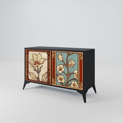 TIMELESS FLORA 2-Door Sideboard in Black Finish