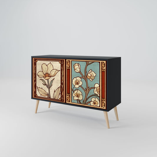 TIMELESS FLORA 2-Door Sideboard in Black Finish