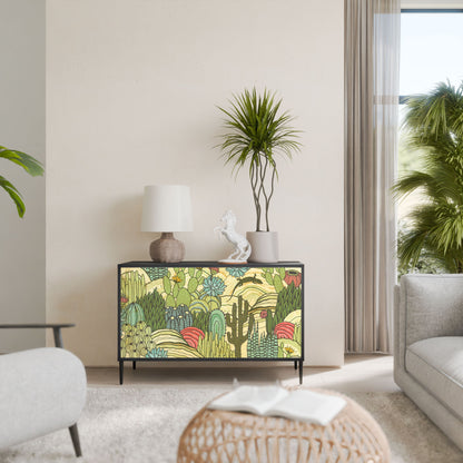 Credenza SUCCULENTS KALEIDOSCOPE a 2 ante in finitura nera
