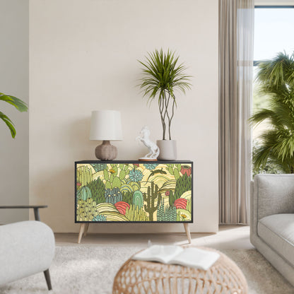 Credenza SUCCULENTS KALEIDOSCOPE a 2 ante in finitura nera