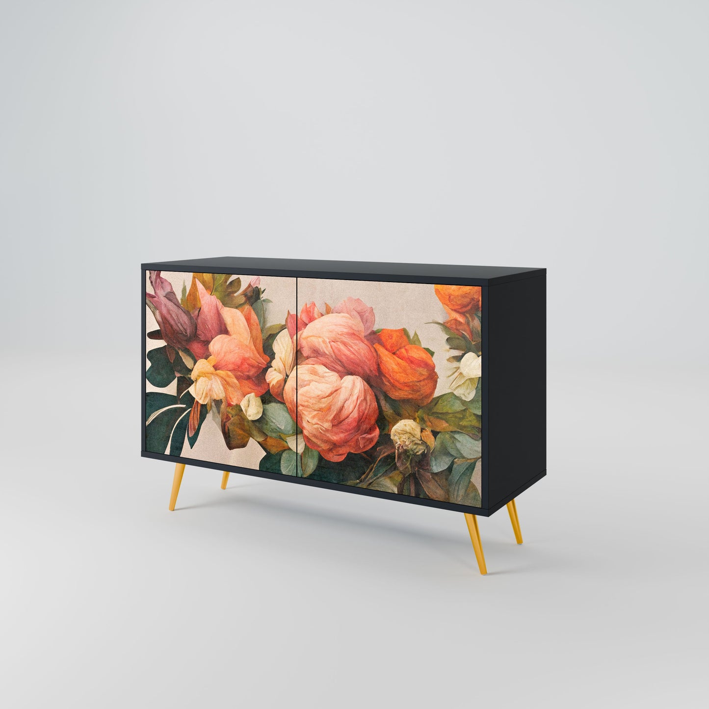 Credenza a 2 ante STYLISH BEAUTY in finitura nera