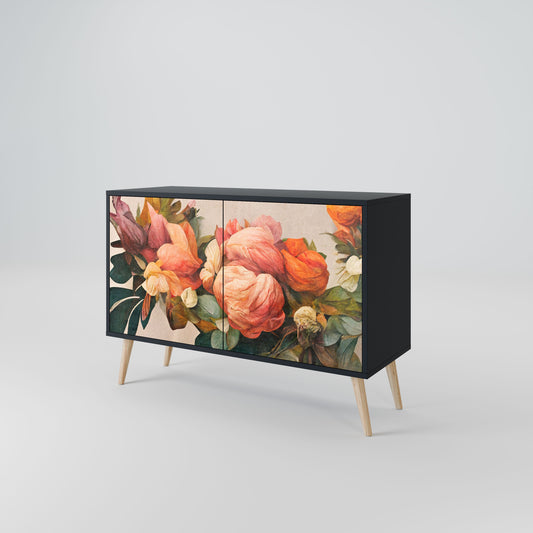 Credenza a 2 ante STYLISH BEAUTY in finitura nera