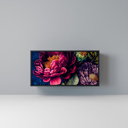 BLOOMING ELEGANCE Madia a 2 Ante in Finitura Nera