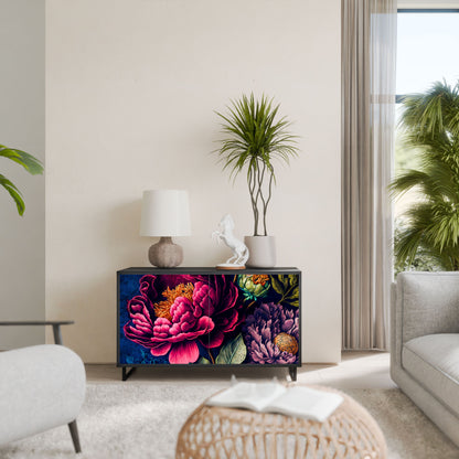Credenza BLOOMING ELEGANCE a 2 ante in finitura nera
