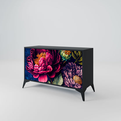 Credenza BLOOMING ELEGANCE a 2 ante in finitura nera
