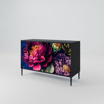 Credenza BLOOMING ELEGANCE a 2 ante in finitura nera