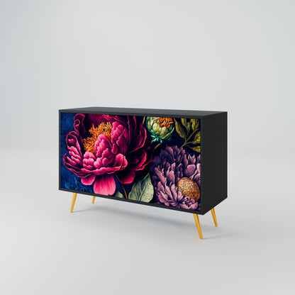 Credenza BLOOMING ELEGANCE a 2 ante in finitura nera