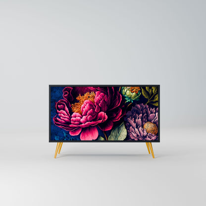 Credenza BLOOMING ELEGANCE a 2 ante in finitura nera