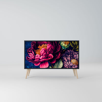 Credenza BLOOMING ELEGANCE a 2 ante in finitura nera