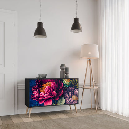 Credenza BLOOMING ELEGANCE a 2 ante in finitura nera