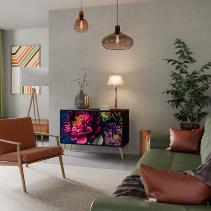 Credenza BLOOMING ELEGANCE a 2 ante in finitura nera