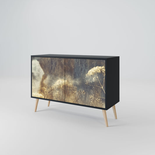 Credenza GENTLE POWER a 2 ante in finitura nera