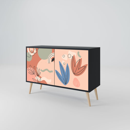 Credenza PASTEL DESTINY a 2 ante in finitura nera