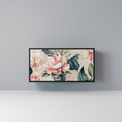 FLORAL GRACE Madia a 2 Ante in Finitura Nera