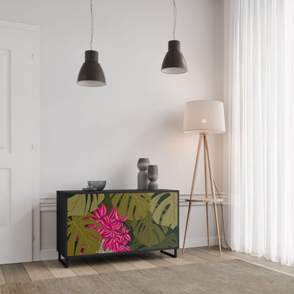 Credenza TROPICAL BEAUTY a 2 ante in finitura nera
