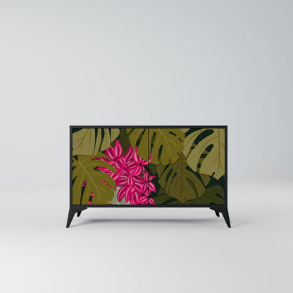 Credenza TROPICAL BEAUTY a 2 ante in finitura nera