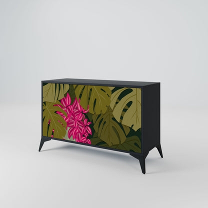 Credenza TROPICAL BEAUTY a 2 ante in finitura nera
