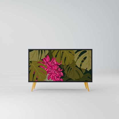 Credenza TROPICAL BEAUTY a 2 ante in finitura nera