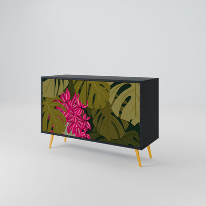 Credenza TROPICAL BEAUTY a 2 ante in finitura nera