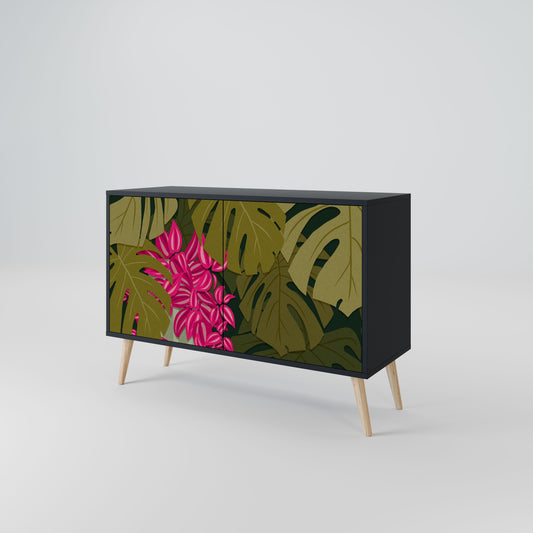 Credenza TROPICAL BEAUTY a 2 ante in finitura nera