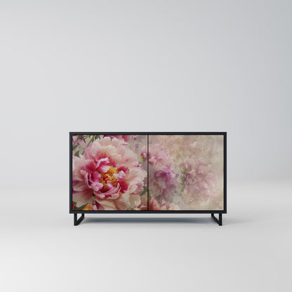Credenza a 2 ante PEONY WHISPER con finitura nera