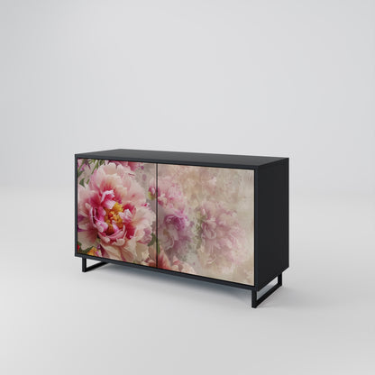 Credenza a 2 ante PEONY WHISPER con finitura nera