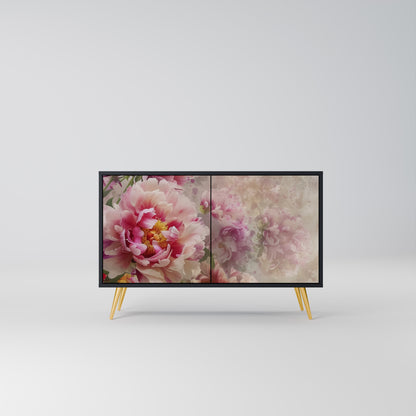 Credenza a 2 ante PEONY WHISPER con finitura nera