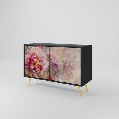 Credenza a 2 ante PEONY WHISPER con finitura nera
