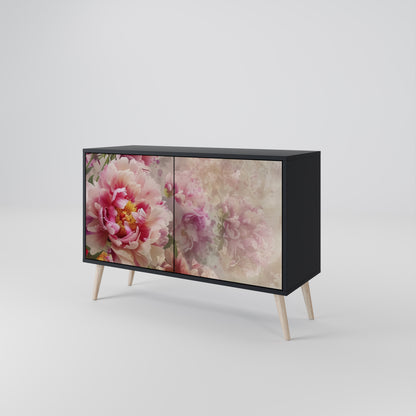 Credenza a 2 ante PEONY WHISPER con finitura nera