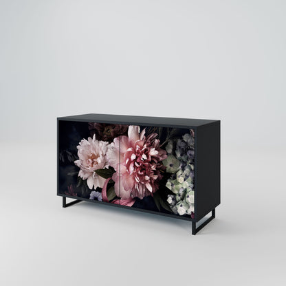 Credenza a 2 ante PURE BLOSSOM in finitura nera