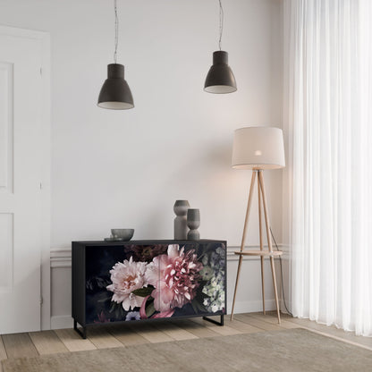 Credenza a 2 ante PURE BLOSSOM in finitura nera