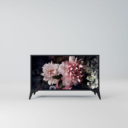 Credenza a 2 ante PURE BLOSSOM in finitura nera