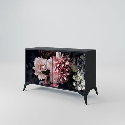 Credenza a 2 ante PURE BLOSSOM in finitura nera