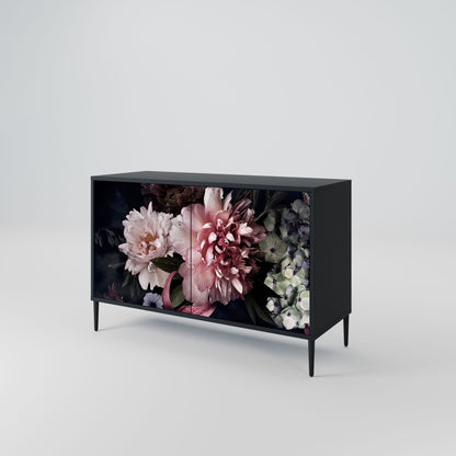 Credenza a 2 ante PURE BLOSSOM in finitura nera