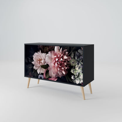 Credenza a 2 ante PURE BLOSSOM in finitura nera