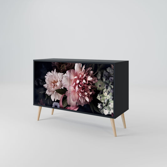 Credenza a 2 ante PURE BLOSSOM in finitura nera