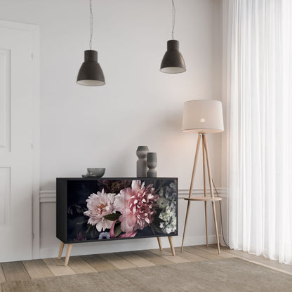 Credenza a 2 ante PURE BLOSSOM in finitura nera