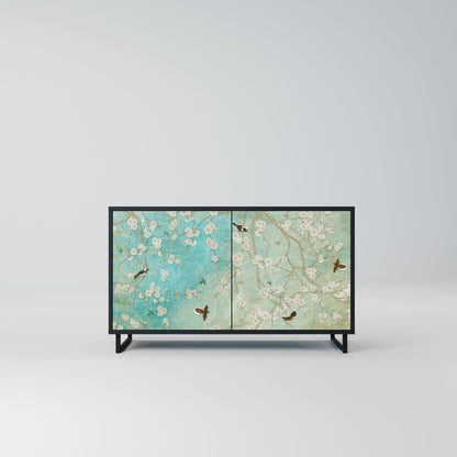Credenza BLOOMING CHARM a 2 ante in finitura nera