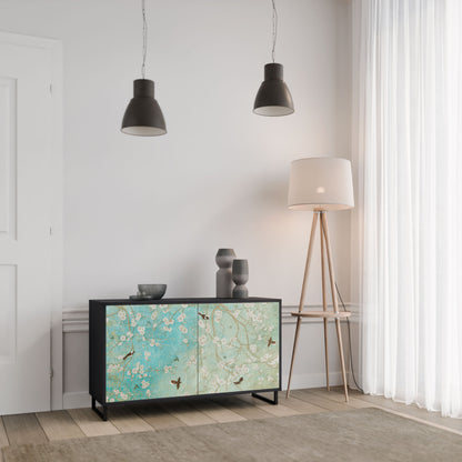 Credenza BLOOMING CHARM a 2 ante in finitura nera