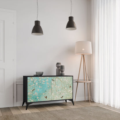 Credenza BLOOMING CHARM a 2 ante in finitura nera