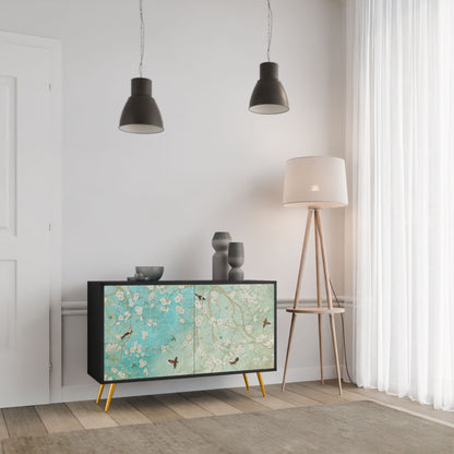 Credenza BLOOMING CHARM a 2 ante in finitura nera