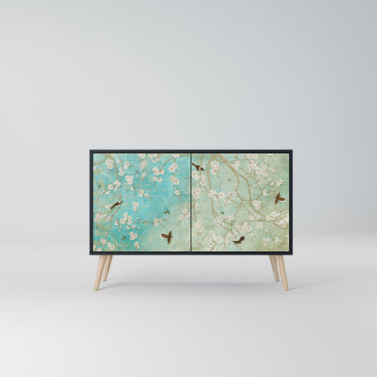 Credenza BLOOMING CHARM a 2 ante in finitura nera