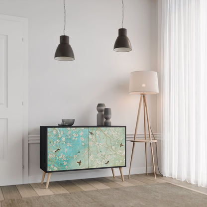Credenza BLOOMING CHARM a 2 ante in finitura nera