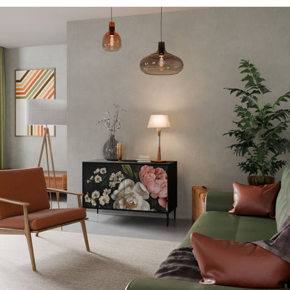 Credenza a 2 ante LUSH ELEGANCE in finitura nera