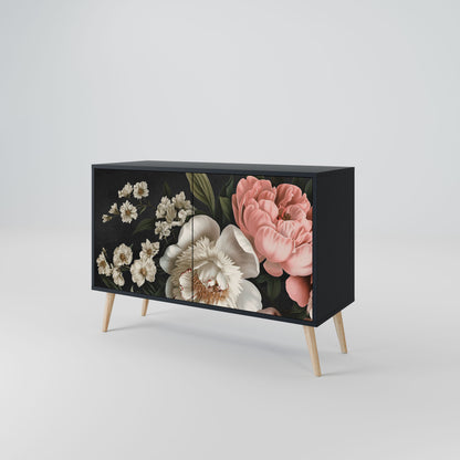 Credenza a 2 ante LUSH ELEGANCE in finitura nera