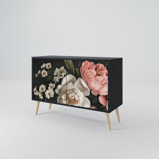 Credenza a 2 ante LUSH ELEGANCE in finitura nera